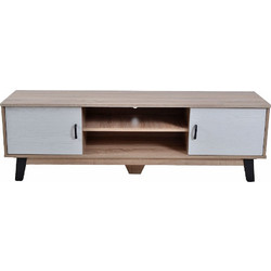 Έπιπλο TV Ξύλινο με Άσπρο Φυσικό Χρώμα 140x38x44 εκANKOR