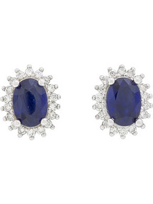 Million Diamonds Γυναικεία Σκουλαρίκια Καρφωτά από Λευκόχρυσο 18K με Ζαφείρι SK20698