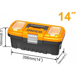 Ingco PBX1402 Βαλίτσα Εργαλείων Πλαστική με Ταμπακιέρα Αδιάβροχη Π17xΒ35.6xΥ16cm