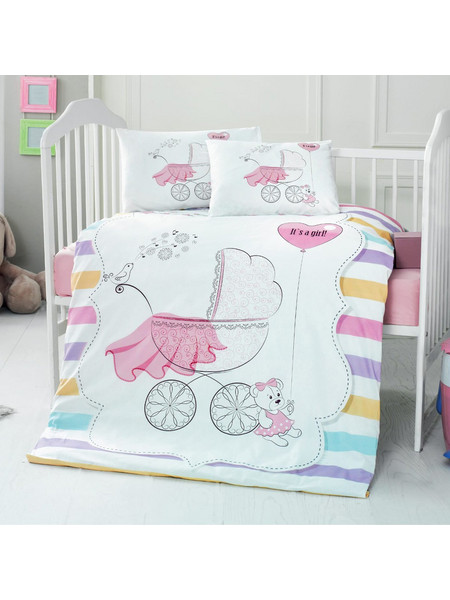 Beauty Home Art 5621 Σετ Βρεφικά Σεντόνια Κούνιας Βαμβακερά 100x150 Pink