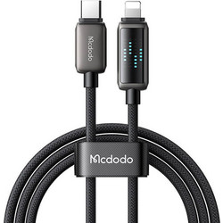 Mcdodo CA-2630 Braided LED USB-C to Lightning Cable 36W 1.2m Black 6921002626309