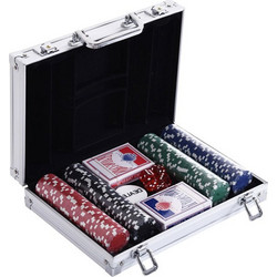 HOMCOM Σετ 200 Μάρκες Poker σε Βαλίτσα με 2 Τράπουλες A70-014V02
