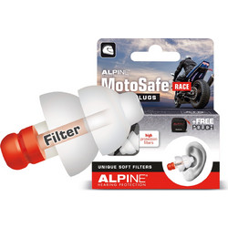 Alpine MotoSafe Race Ωτοασπίδες 2τμχ Λευκές Κόκκινες