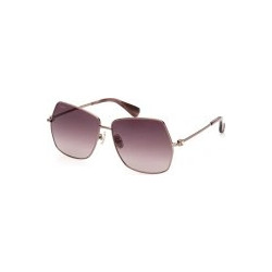 Max Mara MM0035H-38T Γυναικεία Γυαλιά Ηλίου Πολυγωνικά Μεταλλικά Ασημί με Καφέ Φακό