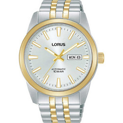 Lorus Ανδρικό Ρολόι Αυτόματο με Ασημί Χρυσό Μεταλλικό Μπρασελέ RL494BX9