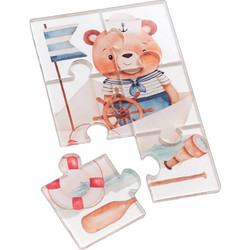 Parisis Μπομπονιέρα Βάπτισης Puzzle Αρκουδάκι Ναυτάκι από Plexiglass