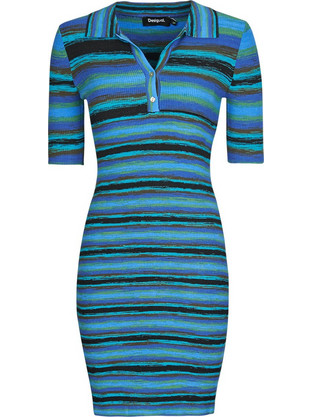 Desigual Mare Mini Καλοκαιρινό Καθημερινό Φόρεμα Μπλε 25SWVF15-5010