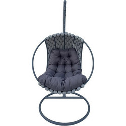 Pakoworld Makito Κρεμαστή Κούνια Φωλιά Wicker Γκρι 368-000004
