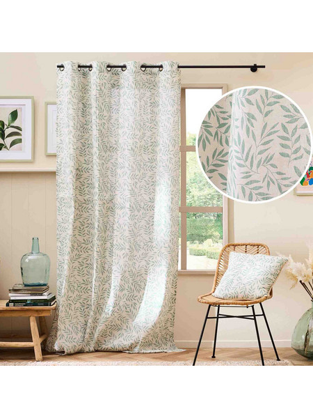 Douceur d'interieur Κουρτίνα Παραθύρου Floral με Τρουκς 140x240 Naya 1612561 Sage