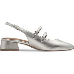 Tamaris Γόβες Slingback Δερμάτινες με Χοντρό Χαμηλό Τακούνι Ασημί 1-29510-44-957