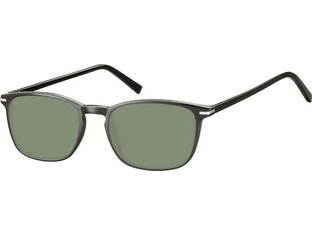 Sunoptic SG-CP120 Ανδρικά Γυαλιά Ηλίου Τετράγωνα Κοκάλινα Μαύρα με Πράσινο Φακό