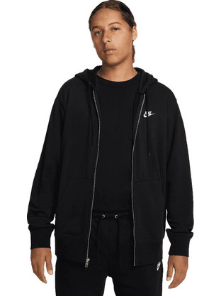 Nike M Nk Club Ανδρική Ζακέτα Fleece με Κουκούλα και Φερμουάρ Μαύρη FN3884-010