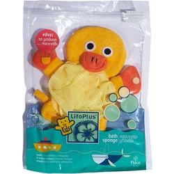 LifoPlus Kids Σφουγγάρι Μπάνιου από Βαμβάκι & Τούλι για Καθαρισμό Πάπια