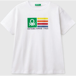 Benetton Παιδικό T-Shirt Κοντομάνικο Λευκό 3I1XC10JL-901