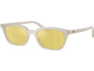Ray-Ban RB4456 68086D Γυναικεία Γυαλιά Ηλίου Τετράγωνα Κοκάλινα Λευκά με Κίτρινο Φακό