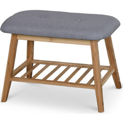 Diommi Παπουτσοθήκη Σκαμπό Bamboo Φυσικό Χρώμα M44xΠ30xY60cm 60-21841