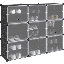 vidaXL Παπουτσοθήκη Μαύρη M124.5xΠ31.5xY93cm 4019577