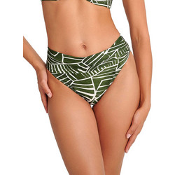 BLU4U Amazon Stripes Ψηλόμεσο Bikini Slip Κυπαρισσί Μπεζ 25365113-26