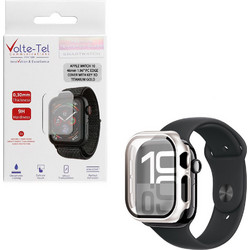 Volte-Tel Πλαστική Θήκη Tempered Glass για Apple Watch 10 46mm Χρυσή