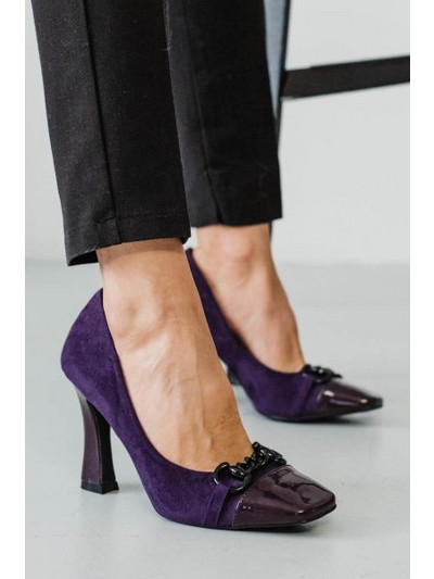 Adam's Γόβες Suede με Λεπτό Ψηλό Τακούνι Μωβ 811-22512-29