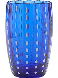 Zafferano Ποτήρι Νερού Γυάλινo Perle Dark Blue Μπλε 320ml PR00115
