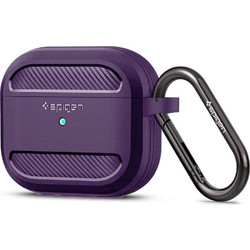 Spigen Rugged Armor Θήκη Σιλικόνης με Γάντζο για Apple AirPods 3 Μωβ