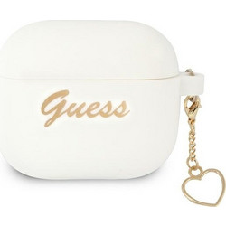 Guess Charm Heart Collection Θήκη Σιλικόνης για Apple AirPods 3 Λευκή