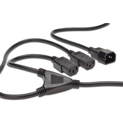 Digitus AK-440400-017-S Προέκταση Καλωδίου Τροφοδοσίας IEC C14 to 2 x IEC C13 1.7m