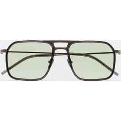 Kaleos Messer 3 Ανδρικά Γυαλιά Ηλίου Aviator Μεταλλικά Μαύρα με Πράσινο Φακό