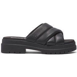 Timberland London Vibe Slide Γυναικεία Πέδιλα Δερμάτινα Μαύρα με Χοντρό Χαμηλό Τακούνι TB0A63QZW02
