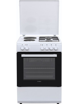 Hyundai HCGC25V-72622E/W Κουζίνα Ηλεκτρική 65lt με Εστίες Αερίου & Ρεύματος 60cm