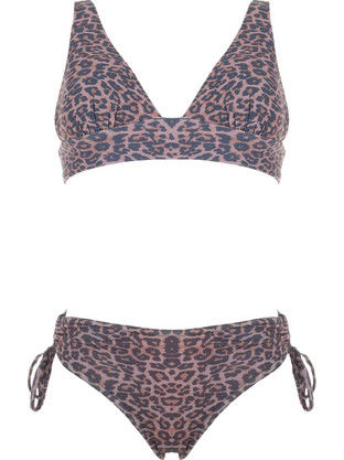 Gsecret Bikini Set Τριγωνάκι Ψηλόμεσο Animal Print Ροζ MA1020-33292