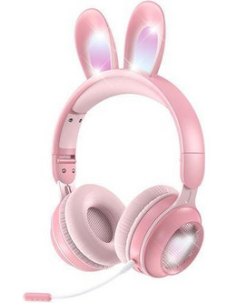 Rabbit KE-01 Ασύρματο Gaming Headset Over Ear Pink