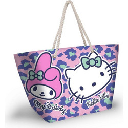 Karactermania Hello Kitty Safari Υφασμάτινη Τσάντα Θαλάσσης Ώμου Πολύχρωμη 08666
