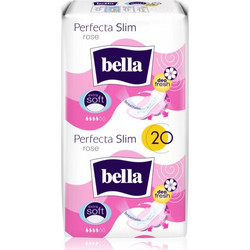 Bella Perfecta Slim Rose Σερβιέτες με Φτερά για Αυξημένη Ροή 4 Σταγόνες 20τμχ