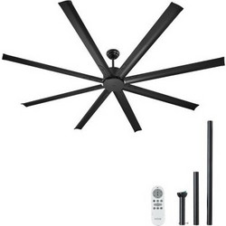 Vevor WDDS84INCHLY0NT43V7 Ανεμιστήρας Οροφής 213cm 53W με Τηλεχειριστήριο Μαύρος