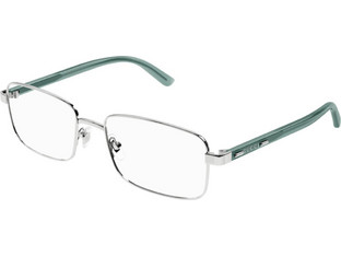 Gucci GG1586O-003 Ανδρικός Σκελετός Γυαλιών Οράσεως Κοκάλινος Μεταλλικός Ασημί Πράσινος