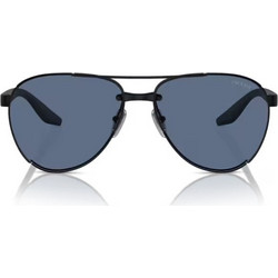 Prada SPS51YS 1BO06A Ανδρικά Γυαλιά Ηλίου Aviator Κοκάλινα Μαύρα με Μπλε Φακό