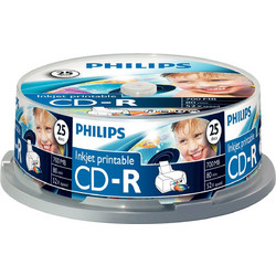 Philips CR7D5JB25/00 Εγγράψιμα CD-R 52x Printable 700MB Cake Box 25τμχ