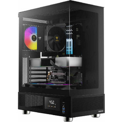 GAMDIAS Atlas E1 Black Gaming Midi Tower Κουτί Υπολογιστή RGB με Πλαϊνό Παράθυρο
