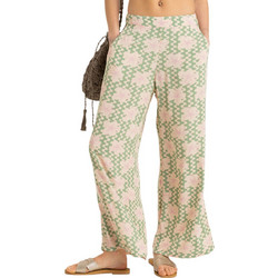 Roxy Midnight Avenue Υφασμάτινο Γυναικείο Παντελόνι Relaxed Εφαρμογή Πράσινο Mint Σομόν ERJNP03623-GHZ5