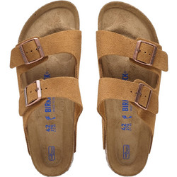 Birkenstock Arizona Soft Footbed Δερμάτινα Ανδρικά Σανδάλια Ανατομικά Ταμπά 10095