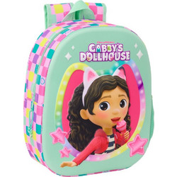 Safta 3D Gabby's Dollhouse Σχολική Τσάντα Πλάτης Νηπιαγωγείου Πράσινο Mint S4312578