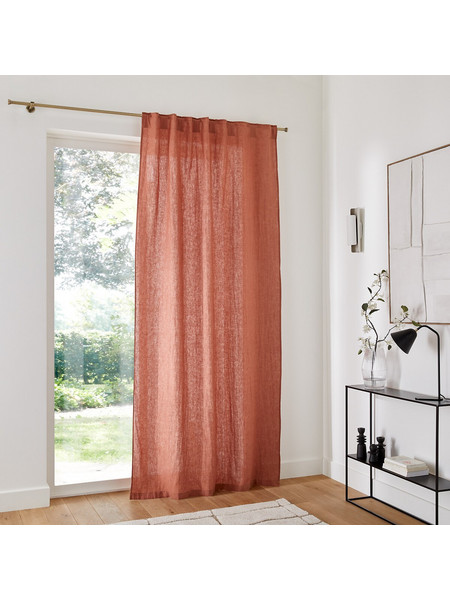 La Redoute Κουρτίνα Παραθύρου με Θηλιές 135x180 Onega 350157345 Καφέ Sienna