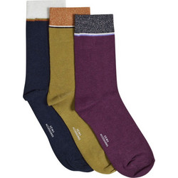 Ichi Γυναικείες Κάλτσες Κίτρινες Μωβ Navy Μπλε 3Pack 20119903-200426
