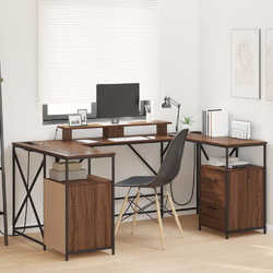 vidaXL Γωνιακό Γραφείο Ξύλινο 182x101x87.5cm 3376140