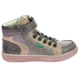 Kickers Παιδικά Μποτάκια Γκρι Λιλά με Σκρατς 972721-30-163