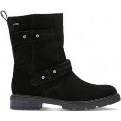 Clarks Doxburywise GTX Γυναικεία Μποτάκια Biker Suede Μαύρα με Χοντρό Χαμηλό Τακούνι 26129239