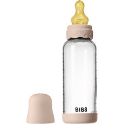 BIBS Boheme Γυάλινο Μπιμπερό με Θηλή Καουτσούκ 2+ Μηνών κατά των Κολικών Blush 240ml