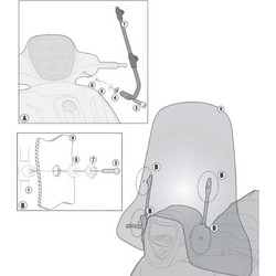 Givi A5615A Κιτ Τοποθέτησης Ζελατίνας Μηχανής για Piaggio Medley / S 125 / 150 '20-'24 GIVPIAKIT13